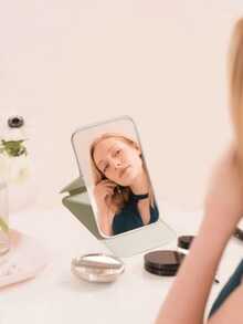 1PC Portable Makeup Mirror, Made Of Polyurethane Leather, Foldable Travel Mirror, Suitable As Gift, Travel Essential, Cosmetics, Easy To Store Birthday Gifts Graduation Home Decor Back To School Room Decor School Supplies | Mirror, Travel Essentials, Mini Mirror, Makeup Bag Essential, Compact Mirror, Small Mirror, Vanity With Mirro(Pink) - 白色 - 查看 5