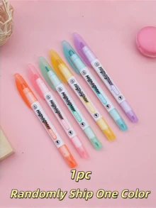 6 支/套软头荧光荧光笔，防水，快干，适用于日记、剪贴簿、学校用品、DIY 装饰、计划本、笔记记录、办公室、书写和修改、标记和突出显示、返校，颜色随机 - 彩色 - 查看 16