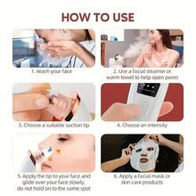SOKANY Electric Blackhead Vacuum/Multifunctional Pore Cleaner, 3 Suction Levels + 5 Professional Suction Heads, USB Rechargeable (Equipped With 400mAh Lithium Battery), Home/Travel/Skincare Essential - White - View 9
