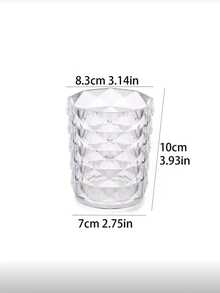 1个透明水晶化妆刷收纳筒，刷架，家用化妆品盒，眉笔，梳子和梳妆台 - 透明 - 查看 10