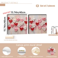 1幅现代墙面艺术海报，粉色情人节艺术，情人节装饰，心形画作，婚礼墙面艺术，浪漫墙面艺术 | 情人节装饰 | 爱 | 可选带框或不带框，房间装饰，家居装饰，大学宿舍公寓装饰，酒店，家庭，客厅，卧室，浴室和办公室墙面装饰礼品 - 彩色 - 查看 14