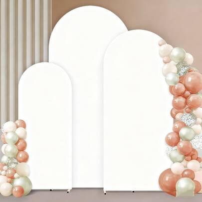 1pc Reusable Wedding Arch Cover, White Durable Stretchy Fabric, Multipurpose Movable Decor, Suitable For Wedding, Birthday, Anniversary, Graduation Ceremony And Party Decoration, Modern Arch Cover, Wedding Decoration (Arch Top Frame Not Included)