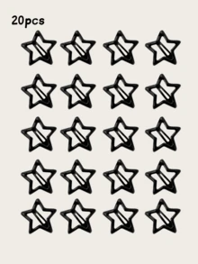 8 pièces/set Pinces à cheveux en métal noir étoilées pour femmes, épingles à cheveux mini , accessoires capillaires en forme d'étoile à cinq branches, décorations capillaires mignonnes Y2K convenant à un usage quotidien, pinces à cheveux, barrettes, pinces à cheveux