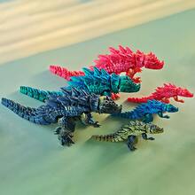 1pc 3D Printed Crocodile Monster Toy, Fully Articulated Joints, Multi-Color Gradient, Car Ornament, Decorative Figurine, Home Decor, Desktop Display, Suitable For Living Room, Bedroom, Study, Collectible For Enthusiasts - Multicolor - View 9