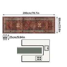 1 件复古风花卉图案地毯/门垫/走廊垫，适用于浴室、厨房、玄关、走廊、床边、客厅、卧室，可机洗，家居装饰 - 彩色 - 查看 13