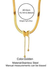 3入組18k鍍金不鏽鋼蝴蝶形項鍊和耳環,鑲有透明水晶,適合作為女性節慶禮物 - 金黃色 - 查看 20