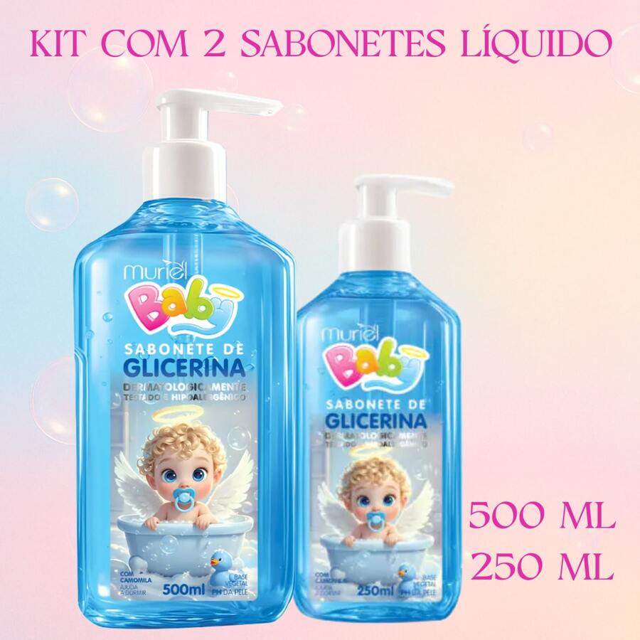 Kit Of 2 Muriel Liquid Soaps, 500ml And 250ml. - Blue - View 1