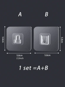 Verschiedene Aufbewahrungsregale ohne Nägel, Klebehaken, wiederverwendbare klebrige Aufhänger, badezimmerwandmontierte Armaturen, transparent, geeignet für Badezimmer, Dusche, Outdoor, Küche, Tür, Wohnzimmer, Heimdekoration, praktisch