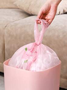 50/100pcs Trash Bags - Portable Drawstring Garbage Bags - Thick Kitchen Cleaning Large Extra Thick Plastic Bags