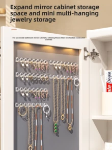 1pc Transparent Colorful Hanging Hook, Luxurious Style, Necklace & Bracelet Wall Mount Organizer, Prevents Tangling, Jewelry & Earring Display Rack For Wardrobe Door - Multicolor - View 8