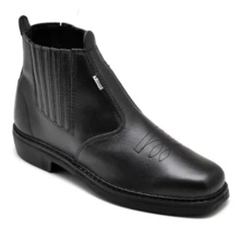 Men's Western Boots For Rodeo, Cowboy, Country, Horse Riding, Cowhide, Square Toe, Latex Sole - 黑鞭 - 查看 4