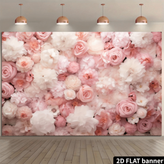1 pieza de fondo de fotografía de retrato plano 2D de rosa rosa y blanca de primavera, fondo de fotografía de boda floral, decoración de fiesta de ducha nupcial, banner de utilería de estudio fotográfico