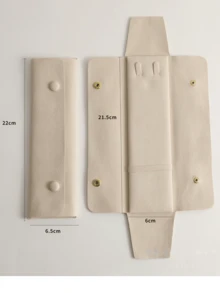 1 pieza Bolsa de almacenamiento de joyas portátil y súper suave con botón a presión, conveniente para viajar, puede almacenar collares y pulseras, proteger colgantes, accesorios de exhibición y empaque de joyas, bolsa de joyas para mujer, organizador de collares, artículo esencial para viajes y regreso a la escuela, decoración de habitación - Multicolor - Ver 6