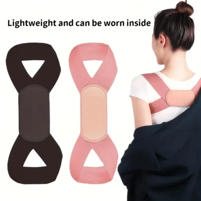 Back Support Strap For Adults - Breathable, Invisible Posture Correction - Back Correction And Improvement Aid - Ideal For Posture Correction And Support.