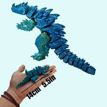 1pc 3D Printed Crocodile Monster Toy, Fully Articulated Joints, Multi-Color Gradient, Car Ornament, Decorative Figurine, Home Decor, Desktop Display, Suitable For Living Room, Bedroom, Study, Collectible For Enthusiasts - Multicolor - View 14