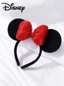 Disney 1件装系列发箍，配有柔软蝴蝶结、可爱米妮耳朵，卡通装饰发饰，适合日常佩戴、公主派对、生日派对、礼物或化妆派对，时尚女士发饰，情人节礼物，发带发箍头饰发箍 - 彩色 - 查看 14