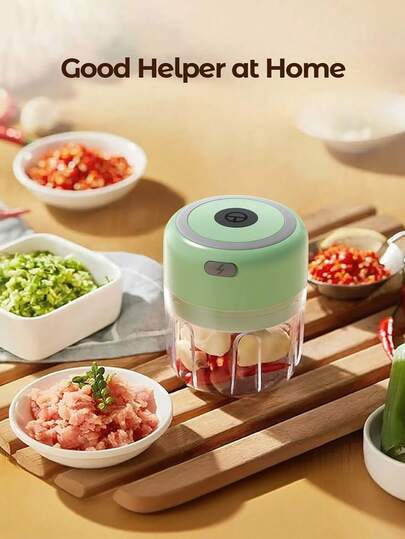Rechargeable Portable Wireless Food Processor, 8.45oz, Stainless Steel Blades, Electric Garlic Mincer, Vegetable Chopper, Blender, For Chopping Nuts, Chili, Onions, Ground Meat And Spices, Slicing Vegetables, Nut Chopping, Compact Food Chopper, Portable Blender, Compact Appliance, Stylish Mini Vegetable Slicer, Lightweight Design