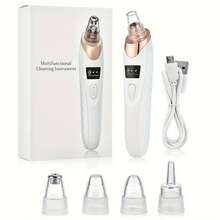 SOKANY Electric Blackhead Vacuum/Multifunctional Pore Cleaner, 3 Suction Levels + 5 Professional Suction Heads, USB Rechargeable (Equipped With 400mAh Lithium Battery), Home/Travel/Skincare Essential - White - View 12