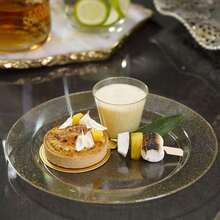 20pcs High-Quality Plates - Modern Urban Starry Sky Round Plates, Dinner Plates, Wedding Dessert & Appetizer Plates, Fancy Plates Suitable For Weddings, Parties, Restaurants, Gatherings - Flash Gold - View 7