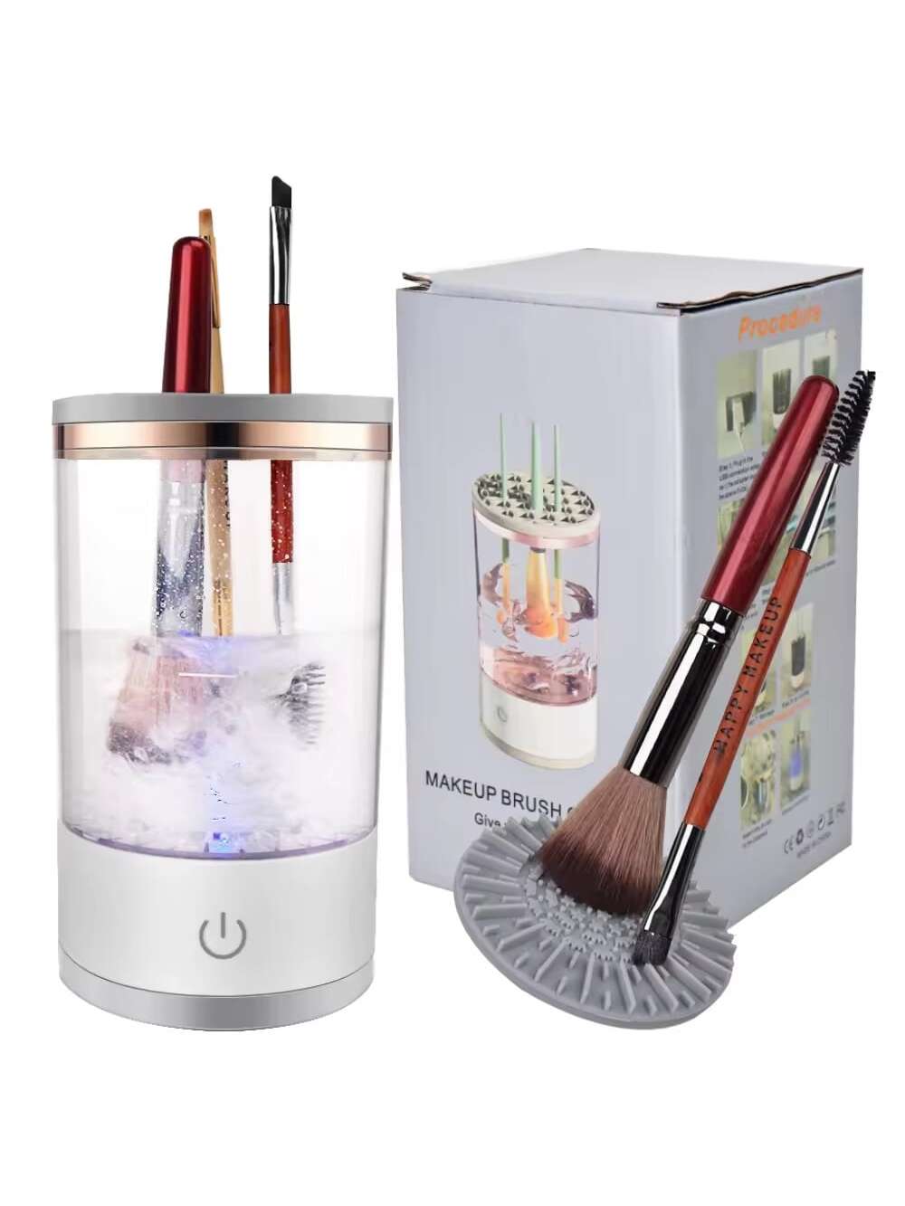 جهاز تنظيف فرشاة المكياج بالطاقة من USB، أداة تنظي...