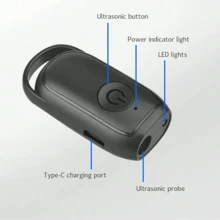 1個迷你便攜式超音波狗驅趕器，手持式防吠裝置附LED燈，USB充電，遠程超音波防吠器，寵物訓練工具，便攜易攜，防止狗咬，適合戶外使用 - 黑色 - 查看 7