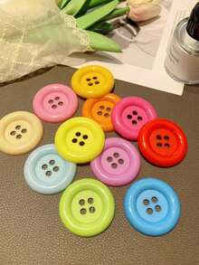 5/10入 3.4cm/4.8cm/6.0cm 大號手工玩具DIY裝飾鈕扣，隨機顏色與尺寸，適用於DIY衣物裝飾、麻布緞帶繩DIY婚禮麻繩手工藝禮品派對裝飾 - 彩色 - 查看 8