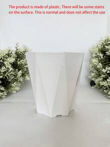 1个简约白色菱形花盆，加厚高品质透气仿陶瓷塑料花盆，家用 - 白色 - 查看 13