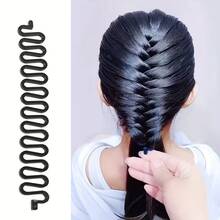 Meoky 6件套女士美发造型工具套装，包括梳子、发饰、发髻器、盘发器 - 黑色 - 查看 3