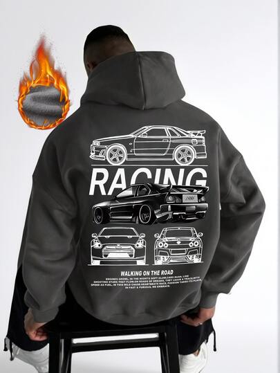 Herr höst/vinter Racing Culture | Hoodie | Exklusivt för bilentusiaster, långärmad topp