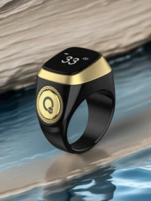 [Eid Al-Fitr-present] Ramadan Smart Bönering - OLED-skärm Zikr-räknare + Adhan-väckarklocka | Unisex bönespårningsenhet - Multifärgad - Visa 2