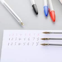 50 Piezas Unicolor Bolígrafo Básico Portátil Pluma De Escribir Para Escuela - Multicolor - Ver 2