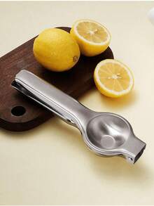 1个不锈钢手动榨汁器 - 手压式柠檬榨汁器、橙汁提取器、家用水果榨汁工具