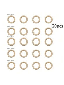 6/12/20pcs Natural Wood Rings For Crafts, Macrame Rings For DIY, Wooden Rings Without Paint, Pendant Connectors, Multiple Sizes Available