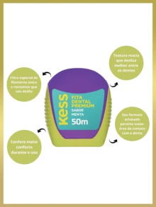 Kess Fio Dental Premium 50m (O aliado perfeito para garantir uma rotina de higiene bucal completa) - Premium 50m - Visão 2