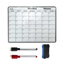 1个磁性冰箱日历 - 强力磁性背衬，光滑可擦写表面，实用日历，耐用白板 - 非常适合厨房收纳、膳食计划、家庭计划、提醒事项和冰箱笔记