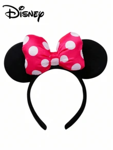 Disney 1件装系列发箍，配有柔软蝴蝶结、可爱米妮耳朵，卡通装饰发饰，适合日常佩戴、公主派对、生日派对、礼物或化妆派对，时尚女士发饰，情人节礼物，发带发箍头饰发箍 - 彩色 - 查看 15