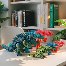 1pc 3D Printed Crocodile Monster Toy, Fully Articulated Joints, Multi-Color Gradient, Car Ornament, Decorative Figurine, Home Decor, Desktop Display, Suitable For Living Room, Bedroom, Study, Collectible For Enthusiasts - Multicolor - View 5