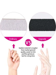 50/25/15/10/5pcs Professional Nail Files, 100/180 Nail Files, Double-Sided Crescent Shape Nail Care Tools, For Home And Salon Use - Black - View 6