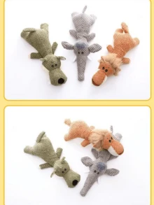 Durable Plush Squeaky Dog Toys, Cartoon Lion, Wolf, Elephant Pet Toys, Companion For Dogs, Teeth Cleaning, Suitable For Small To Medium Dogs (For Pet Use Only) - Multicolor - View 6