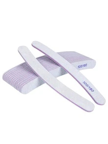 50/25/15/10/5支装专业指甲锉，双面指甲锉，100/180目，可水洗，双面指甲锉纹理，天然亚克力凝胶美甲，适用于美甲/美发沙龙/宠物/家庭 - 彩色 - 查看 1