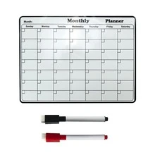 1个磁性冰箱日历 - 强力磁性背衬，光滑可擦写表面，实用日历，耐用白板 - 非常适合厨房收纳、膳食计划、家庭计划、提醒事项和冰箱笔记