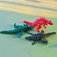 1pc 3D Printed Crocodile Monster Toy, Fully Articulated Joints, Multi-Color Gradient, Car Ornament, Decorative Figurine, Home Decor, Desktop Display, Suitable For Living Room, Bedroom, Study, Collectible For Enthusiasts - Multicolor - View 11