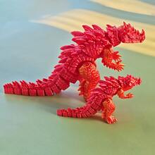 1pc 3D Printed Crocodile Monster Toy, Fully Articulated Joints, Multi-Color Gradient, Car Ornament, Decorative Figurine, Home Decor, Desktop Display, Suitable For Living Room, Bedroom, Study, Collectible For Enthusiasts - Multicolor - View 7
