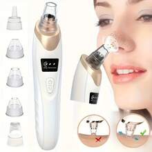 SOKANY Electric Blackhead Vacuum/Multifunctional Pore Cleaner, 3 Suction Levels + 5 Professional Suction Heads, USB Rechargeable (Equipped With 400mAh Lithium Battery), Home/Travel/Skincare Essential - White - View 2
