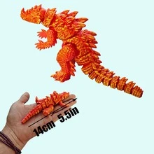 1pc 3D Printed Crocodile Monster Toy, Fully Articulated Joints, Multi-Color Gradient, Car Ornament, Decorative Figurine, Home Decor, Desktop Display, Suitable For Living Room, Bedroom, Study, Collectible For Enthusiasts - Multicolor - View 16