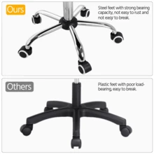 Butterslay 1PC Mid-Back PU Leather Office Desk Vanity Chair 360° Swivel Rolling Height Adjustable Armrests Lumbar Support Large Seat For Home Office Bedroom, Black/White/Pink/Brown/Retro Brown - 白色 - 查看 6