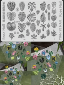 Pond Water Ripple Flower Tropical Leaf 3D Nail Art Silicone Mold - Clear - View 12