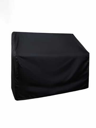 1pc Oxford Cloth Black Dust-Proof Moisture-Proof Loveseat Cover, Outdoor Waterproof Sofa Cover