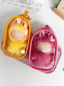 1pc Transparent Display Bag, Size 11.5cm/4.53in, Suitable For 4.0 Size Dolls, Single Packaging. This Square Blind Box Hanging Bag Has Multi-Functional Waterproof And Dustproof Features, Very Suitable For Storing Dolls And Small Accessories. It Is An Ideal Choice For Carrying Dolls, And Also Suitable As A Birthday, Christmas Or Party Gift. - Multicolor - View 6
