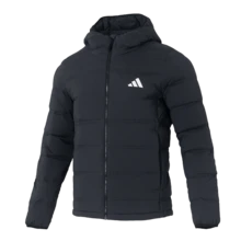 Adidas Chándal para hombre: Chaqueta de plumas con capucha y pantalón. Chaqueta de plumas cómoda, informal y reversible. Pantalón de punto suave, sencillo y cómodo para uso diario, con forro polar. - Blanco y negro - Ver 6